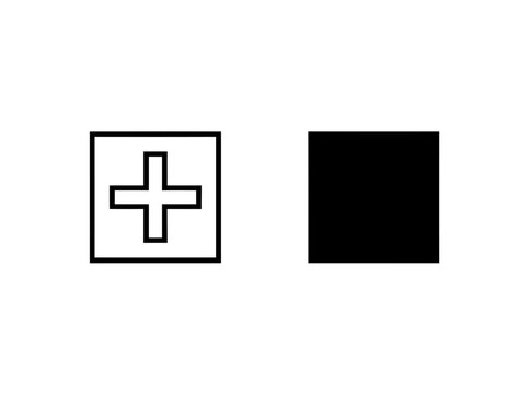 Cross delete square icon set for cancel and remove