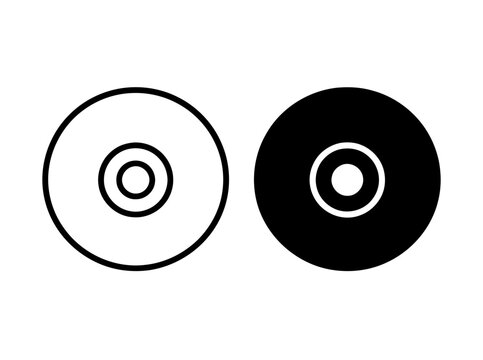 Compact disc icon set for music and storage