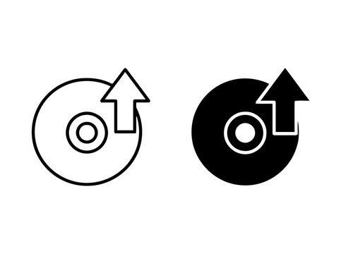 Compact disc remove icon set for music and storage
