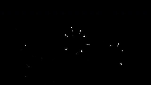 animation of fireworks explosion in the night sky 4k for birthday in black background for your project editing.
