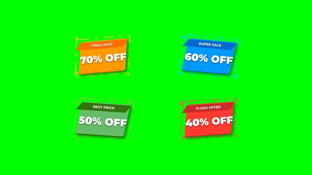 High-end 4K promotional 2x2 quadrant overlay featuring four dynamic origami geometric promo badges (Orange, Blue, Green, Red) with Origami Snap-Lock p.