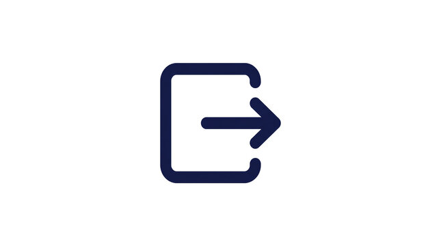 Navy blue logout icon with arrow exiting a door