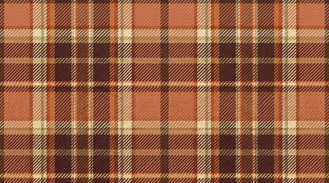 Fall plaid pattern in warm autumn colors for textile background