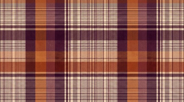 Seamless fall plaid pattern with warm autumn tones