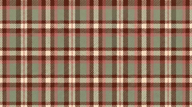 Fall plaid pattern with brown and sage green check fabric