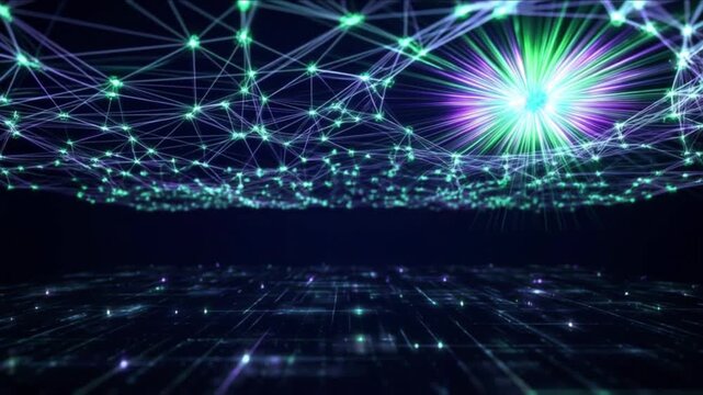 等角投影の量子神経ネットワークが深遠な空間で結合するサイバー背景