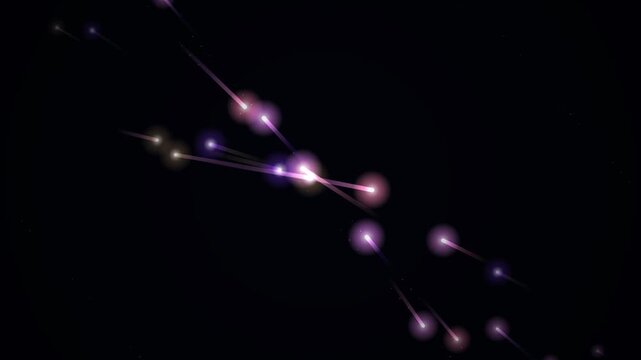 Glowing multicolored light trails create a seamless looping dark space background