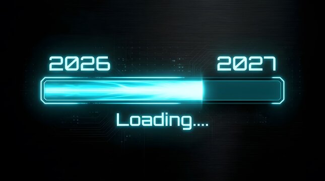 New year 2027 is loading a futuristic celebration begins