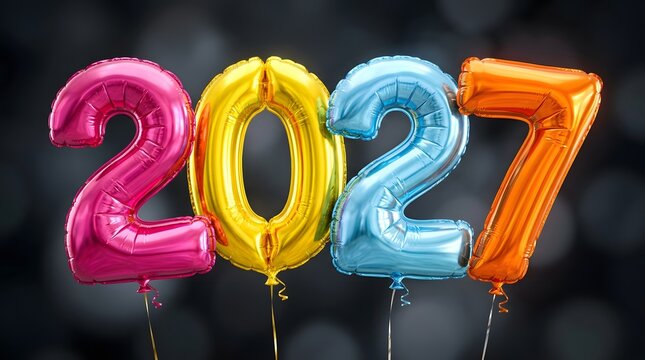 Celebrating the arrival of the new year two thousand twenty seven