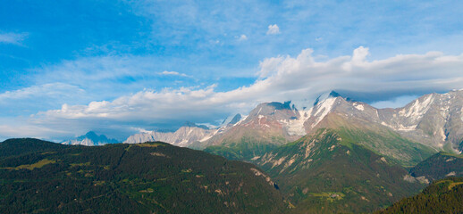 Naklejka premium Snowy peak of my Montblanc mountain 