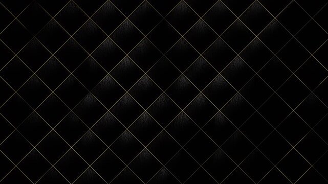 Black quilted leather pattern with gold stitching. Vip background, luxury texture and premium banner