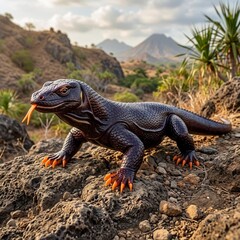 Fototapeta premium Black lizard Made With Mix Fruit 