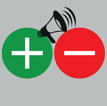 Pros cons in flat style. Green and Red flat icons. Concept for advantages disadvantages in business planning. Vector illustration.