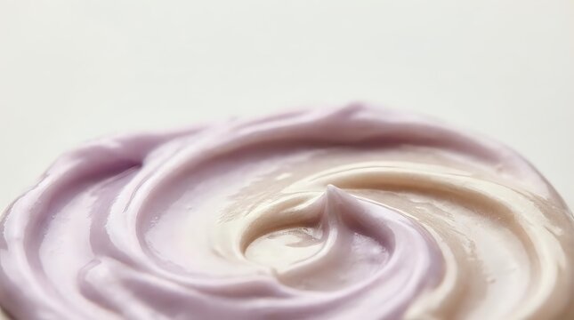 Swirled whipped cream or mousse in soft lavender and vanilla tones, creating smooth spiral texture