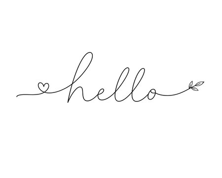Hello Minimal Handwritten Lettering with heart
