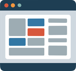 Fototapeta premium Web browser interface layout with flat design elements for modern website development and UI design concept
