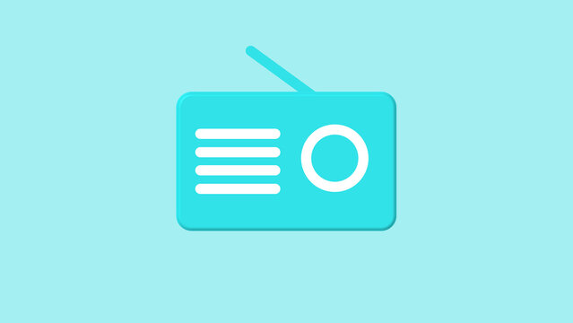 Playful radio icon represents audio broadcasting and retro music. Stylized radio icon adds cheerful podcast vibes. Modern radio icon for multimedia design.