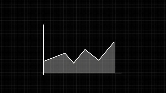 Analytical line graph tracks corporate performance on grid layout. Dynamic line graph illustrates financial trends. Modern line graph chart for finance reports.