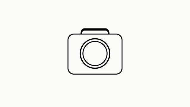 Minimal camera icon represents digital photography and media capture. Simple camera icon manages user snapshot tools. Clean camera icon graphic for mobile apps.