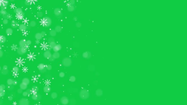 christmas snowflakes and shiny glitter stars pattern green screen animation,chroma key christmas and new year holiday social media isolated motion design element