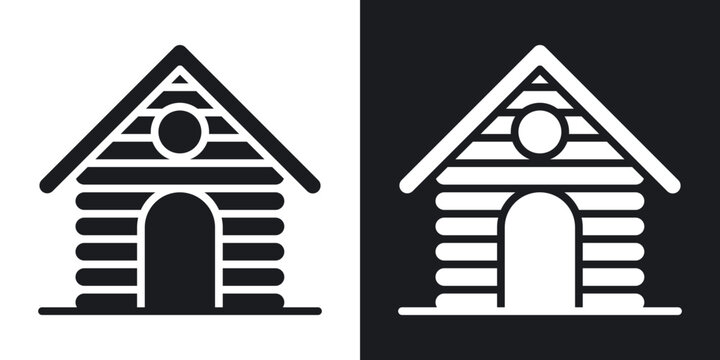 Lodge icon flat outline in black