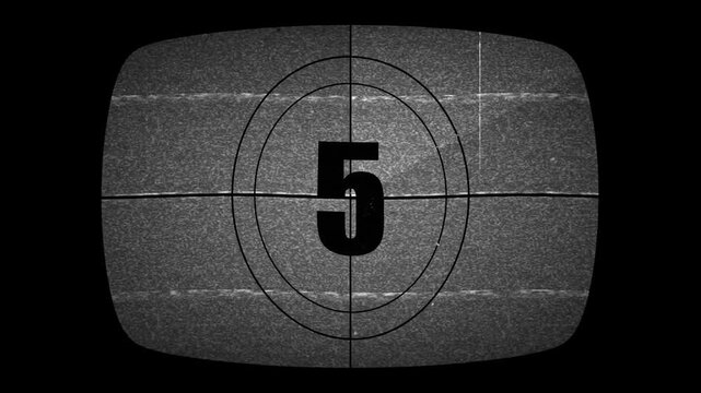 countdown timer retro vhs glitch 4k , 10 second to  0 animation