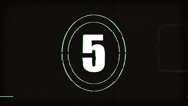 10 second to 0 countdown glitch film burn 8 mm 4k