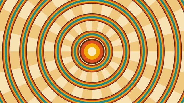 Retro 70s sunburst groovy psychedelic background loop