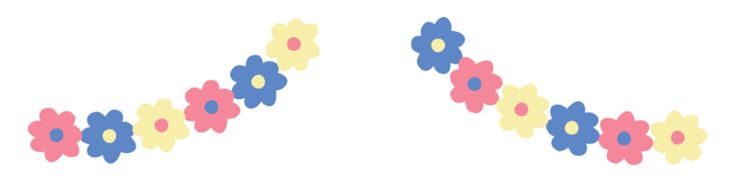 カラフルなお花のガーランド 左右セット