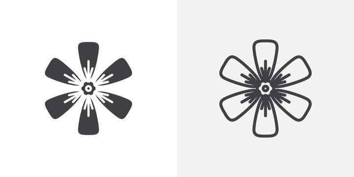 Hypericum icon flat outline in black