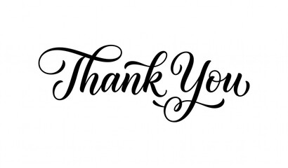 Thank You Hand Drawn Calligraphy Lettering, Elegant Script Vector Illustration © MstMaslima
