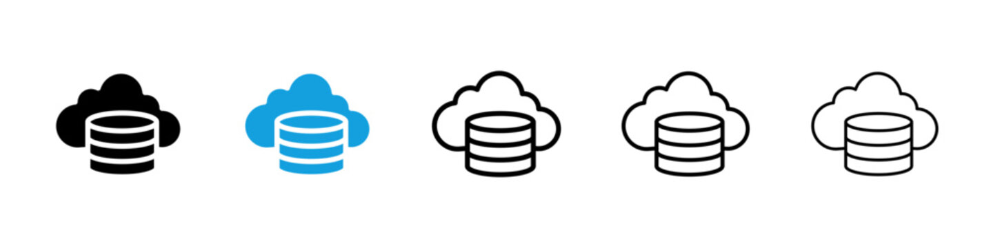 Cloud server icon flat outline in black