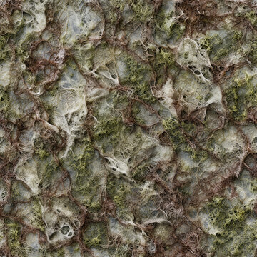 Seamless Alien Planet Terrain Texture 4K, Extraterrestrial Sci-Fi Ground Surface Background