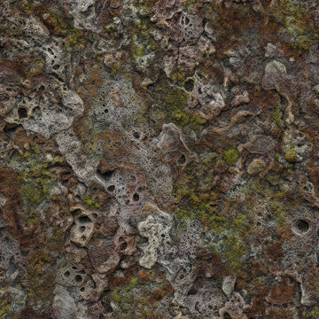 Seamless Alien Planet Terrain Texture 4K, Extraterrestrial Sci-Fi Ground Surface Background
