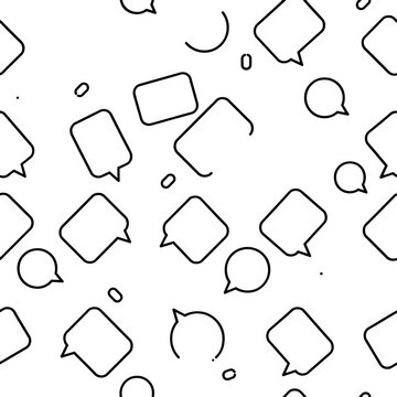 Seamless tooltip bubble pattern in black outlines