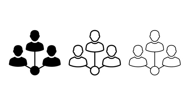 People network icon set in different styles on transparent background