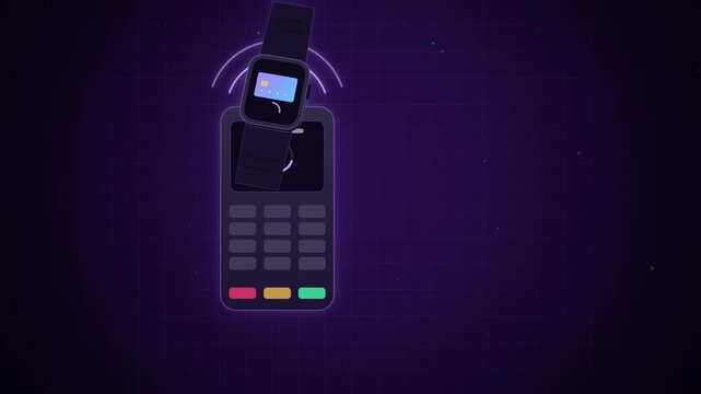 Smartwatch payment at terminal declined then approved on violet