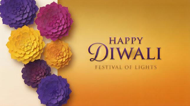 Celebrating the festival of lights a vibrant diwali scene with colorful flowers illuminating the spirit of joy hope and new beginnings for all to enjoy