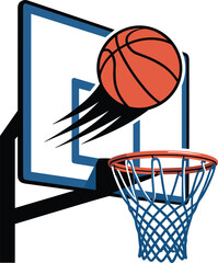 Basketball Hoop With Ball In Motion sport © Priyom