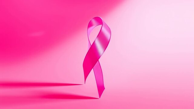 Pink Ribbon Breast Cancer Awareness Health Support Medicine Symbol on Soft Pastel Background