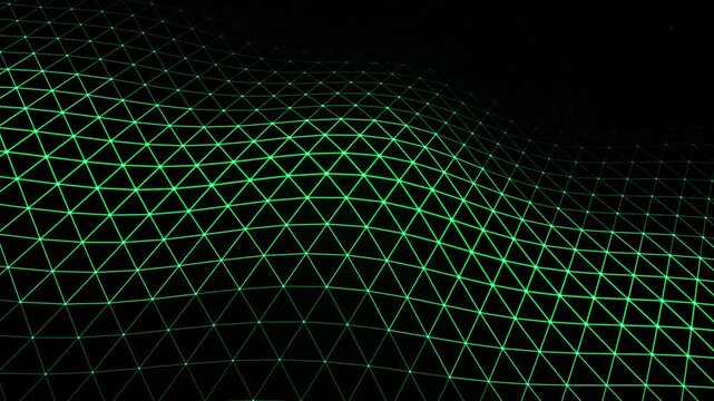 Abstract 3D hexagonal grid wave motion background for digital