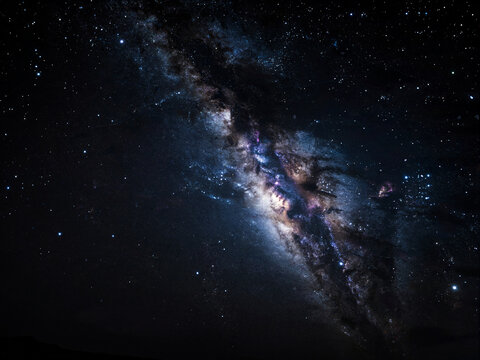 Milky Way galaxy and starry night sky