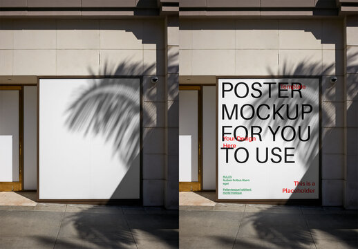 Mockup Of Customizable Large Poster On Los Angeles Building Facade