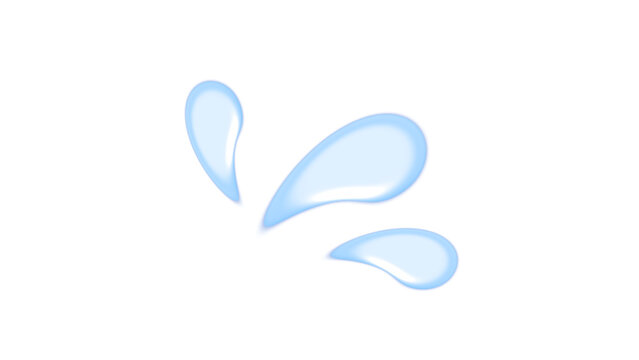 ブルーの水滴と汗のコミカルなアイコンイラスト