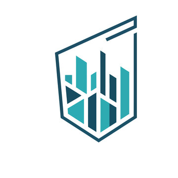Abstract geometric logo with bars and lines