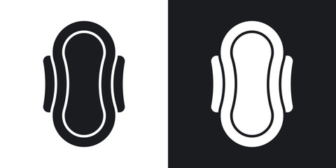 Hygienic pad icon flat outline in black © Vince