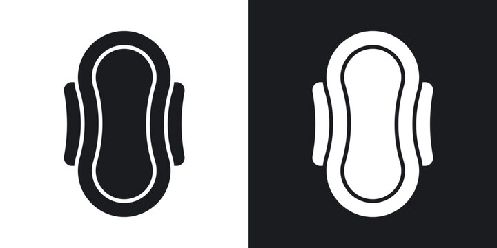 Hygienic pad icon flat outline in black