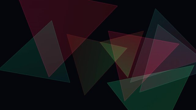 Dark abstract triangles overlap in a subtle looping geometric composition