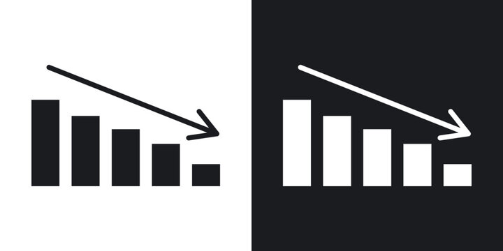 Decrease icon flat outline in black