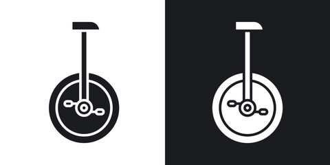 Unicycle icon flat outline in black © Vince